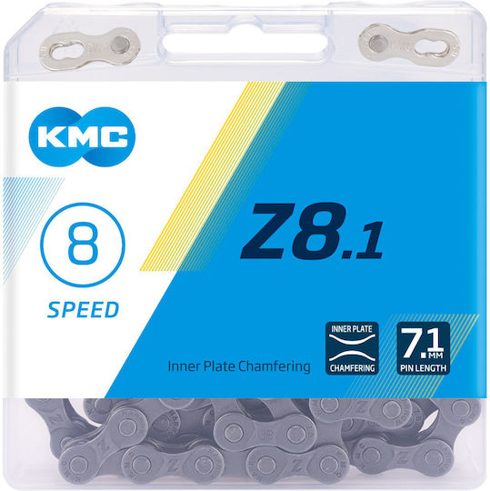 Αλυσιδα Ποδηλατου Κμc Z8.1 Silver Grey 7-8 Ταχυτητες 114 Links