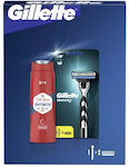 Gillette Mach3 Σετ Δώρου Ξυριστική Μηχανή 1 Τεμ + Εφεδρικές Λεπίδες 1 Τεμ + Αφρόλουτρο Και Σαμπουάν Old Spice Whitewater 3in1 250 Ml Για Άνδρες