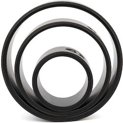 Bodhi - Set Με 3 Yoga Wheel Samsara Pu Rubber Black-τροχοί Γιόγκα Block Σε 3 Μεγέθη 15 X 33 Cm,25 X 13 Cm,33 X 13 Cm