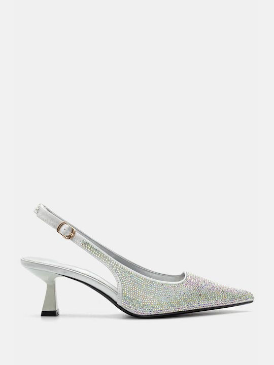 Pumps spitz mit Strass 4118511-silber