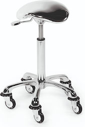 Sibel Wheeled Stool Silver