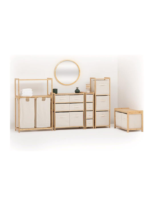 Storage Drawers F-v Tidy Made of Wood & Fabric with 4 Drawers L33xW19xH78.5cm