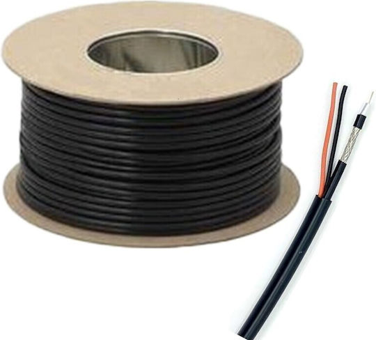 Mrg-59 Pet Cable For Outdoor CCTV Cameras, Mini Coax And 2x0.50mm For Power Supply, 100m Roll.
