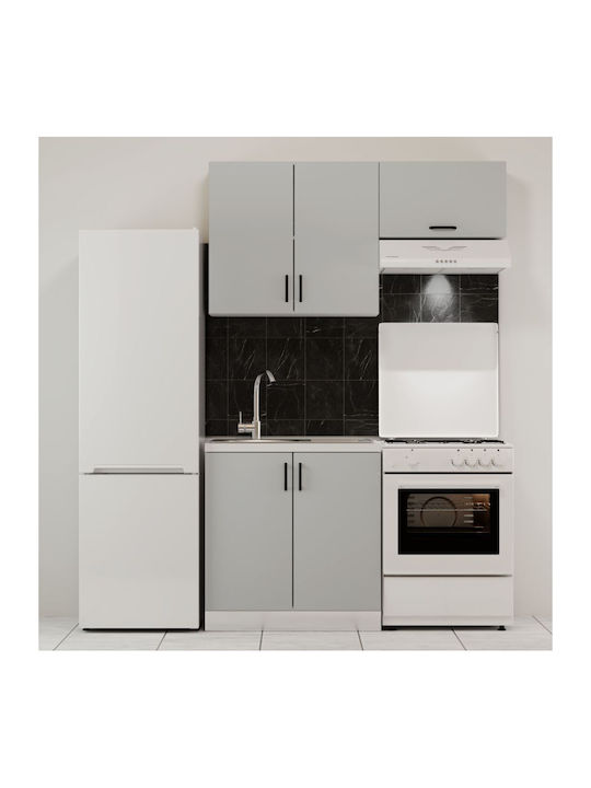 Modest Kitchen Set 3 Boxes Grey Upper Boxes 140cm Lower 80cm Alphab2b