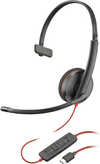Poly Blackwire 3210 On Ear Multimedia Headphone with Microphone USB-A / USB-C
