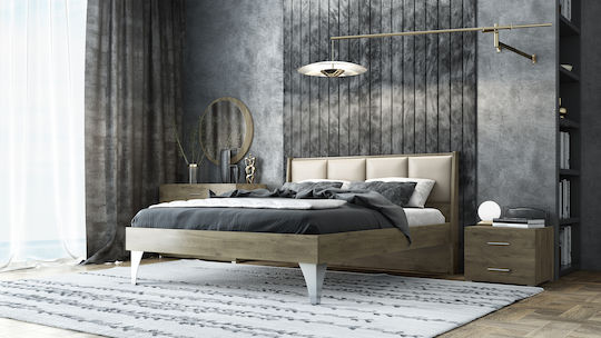 Спален комплект Diva 160x200cm 5pcs Cinder - Бежов
