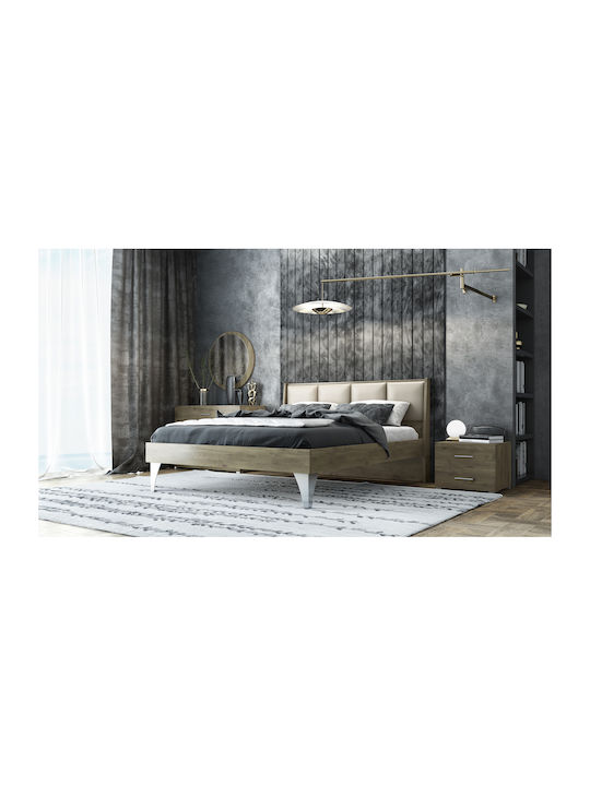 Σετ Κρεβατοκάμαρας Diva 160x200εκ. 4τμχ Σταχτί - Μπεζ