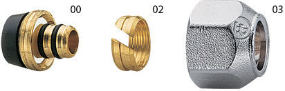 Brass Form 00-02-03 Ρακόρ 24x19 Για Σύνδεση Πολυστρωματικής Σωλήνας (al-pex) Με Ουρά Και Δακτυλίδι Ø16,2x2,6 Για Σωλήνα Rehau Rautitan Stabil