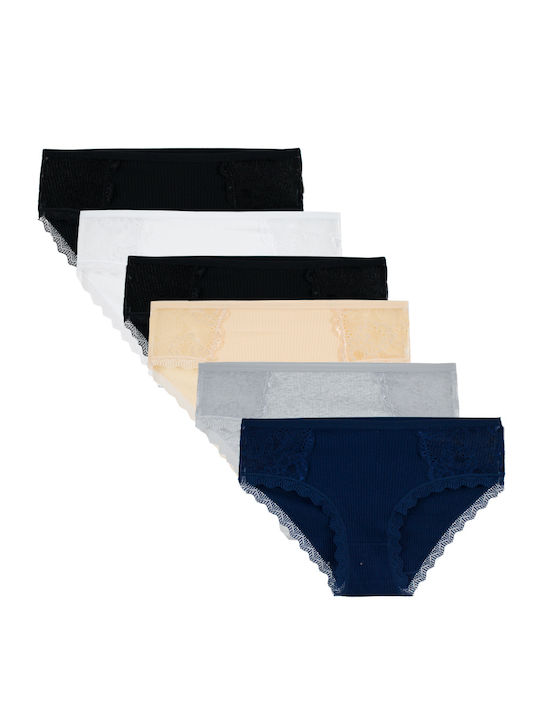 Bonito Hohe Taille Damen Slip MultiPack mit Spitze