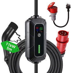 Immax Tragbar Dreiphasig Elektroauto-Ladestation 11kW mit Integriertes Kabel Typ 2 (IM1267)