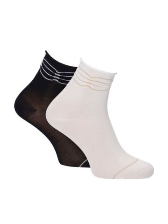 Tamaris Ivory/black Γυναικείες Κάλτσες Μπεζ/μαύρες-2 Pack (99633)