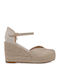 Damenplattformen im Espadrilles-Stil Beige
