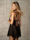 Obsessive Καλοκαιρινό Babydoll Μαύρο String