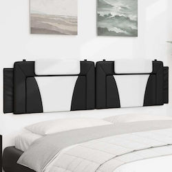 vidaXL Leather Bed Headboard Cushion Black 200cm