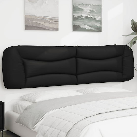 vidaXL Pernă pentru Tăblie de Pat cu LED din Piele Ecologică Neagră 210x48cm