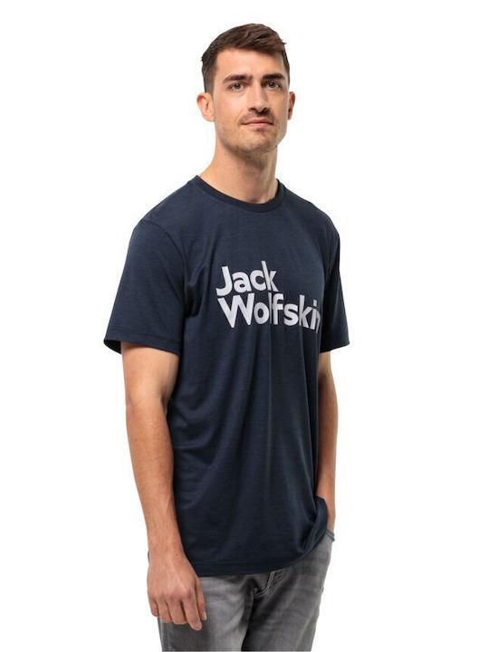 Jack Wolfskin Men's Short Sleeve T-shirt Navy Blue