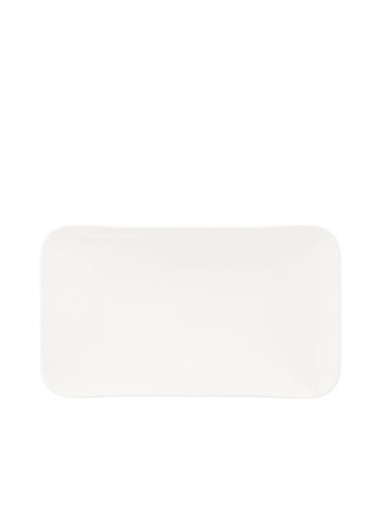 Fine Servierplatte Oval aus Porzellan Weiß 35x20cm 2Stück