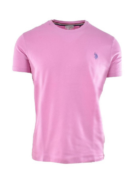 U.S. Polo Assn. T-shirt Bărbătesc cu Mânecă Scurtă Roz