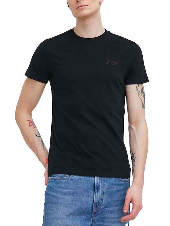 Superdry T-shirt Bărbătesc cu Mânecă Scurtă BLACK