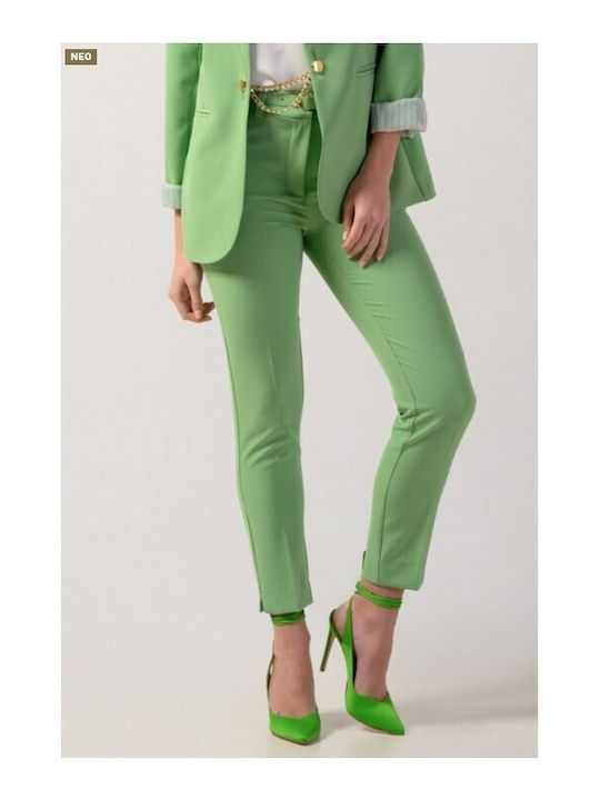 Derpouli Women's Fabric Trousers GREEN