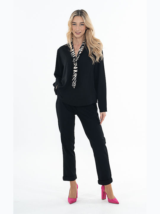 Korinas Fashion Bluza de Damă Mânecă lungă Neagră