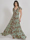 Ble Resort Collection Maxi Dress with Ruffle Brown