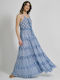 Ble Resort Collection Maxi Kleid mit Rüschen Blau