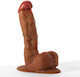 X-Men Dildo με Όρχεις Καφέ 15cm