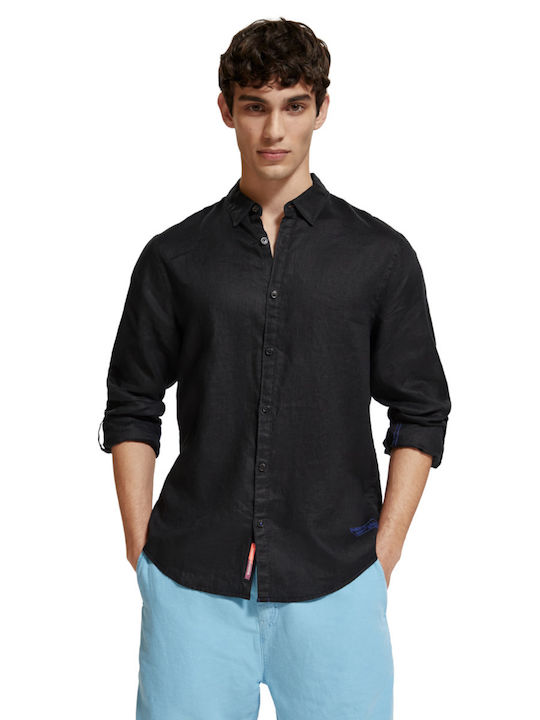 Scotch & Soda Μακρυμάνικo Λινό Πουκάμισο σε Καν...