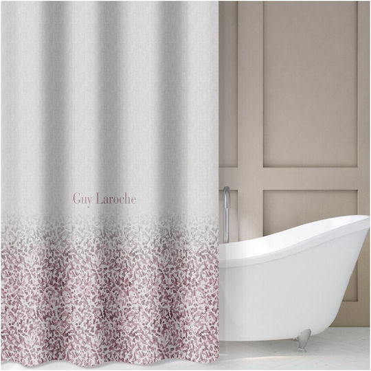 Guy Laroche Cult Shower Curtain Fabric with Hooks 180x185cm Cult Melanze