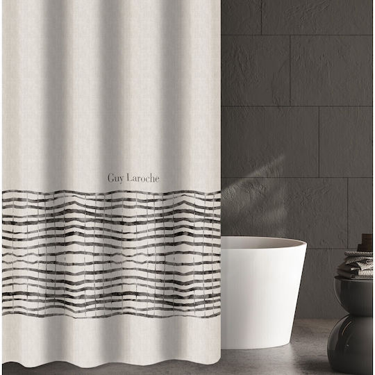 Guy Laroche Shower Curtain Fabric with Hooks 240x185cm Wenge