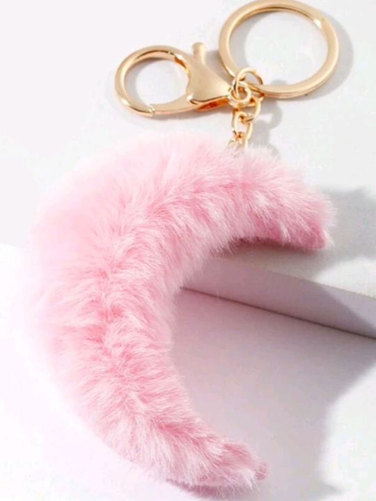Schlüsselanhänger Handmade Gold Metallic Mond Lutrino Rosa 14x6cm (tatu Moyo)