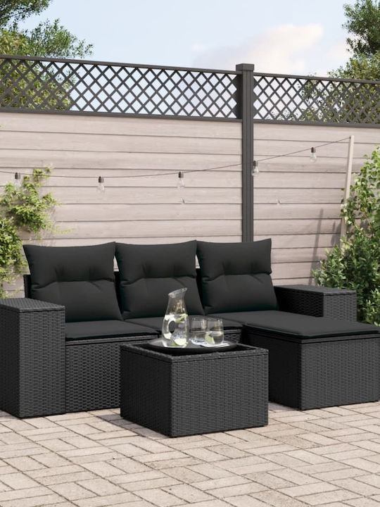 Set Cameră De Zi Pentru Exterior 5 Piese Negru ...