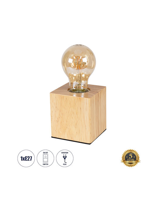 Tabletop Decorative Lamp with Socket for Bulb E27 Beige