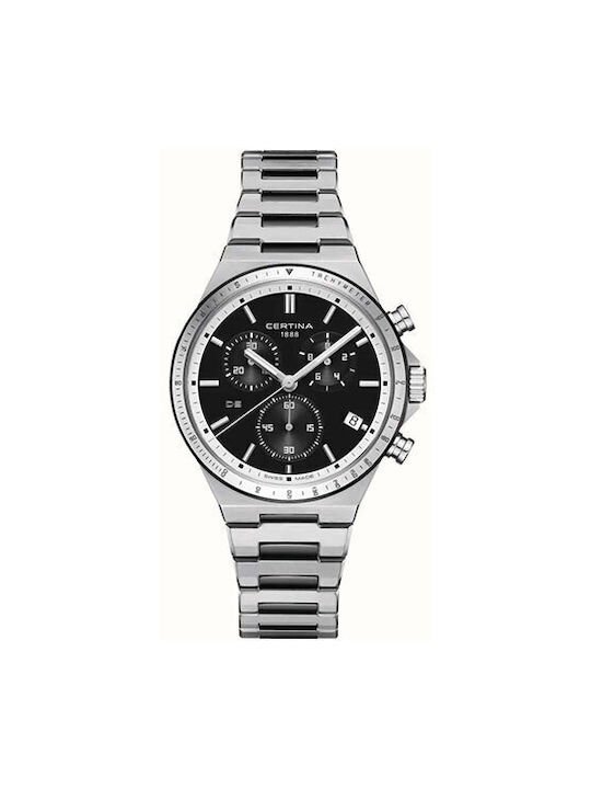 Certina Watch Chronograph with Silver Metal Bracelet