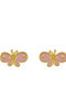 Vergoldet Kinderohrringe Nieten Schmetterlinge aus Silber