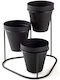 Aberto Design Planter Metal Black with Stand 19x19x20cm.