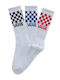 Vans Classic Check Crew Ανδρικές Κάλτσες White 3Pack