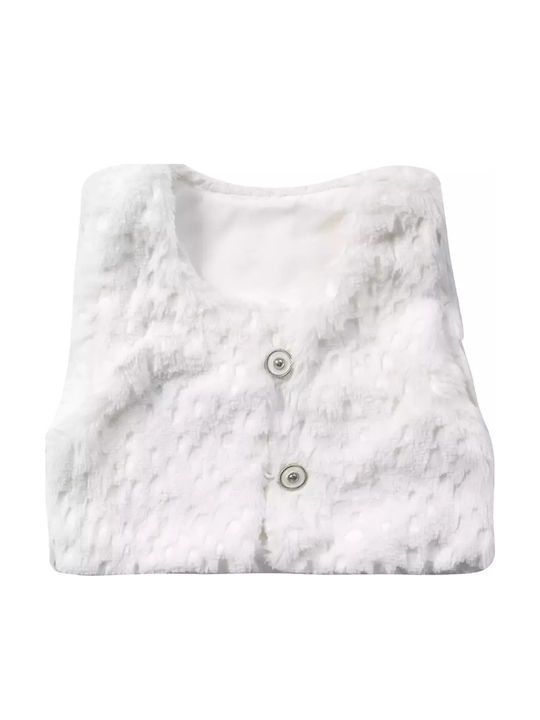 Kids' Fur Sleeveless White