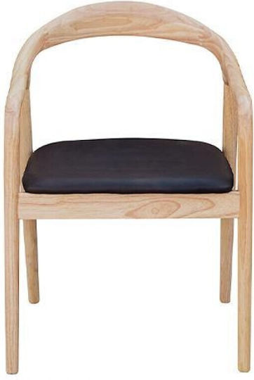 Jackson Dining Armchair with Artificial Leather Upholstery Natural 56x62x79.5 cm