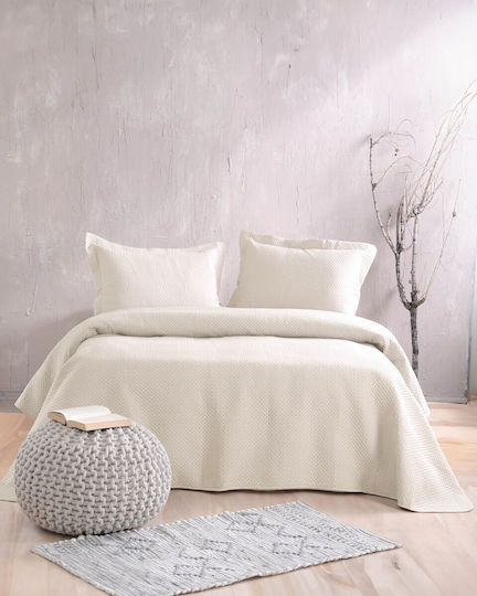 Rythmos Allure Σετ Κουβερλί Μονό Microfiber Εκρού 160x240cm 2τμχ