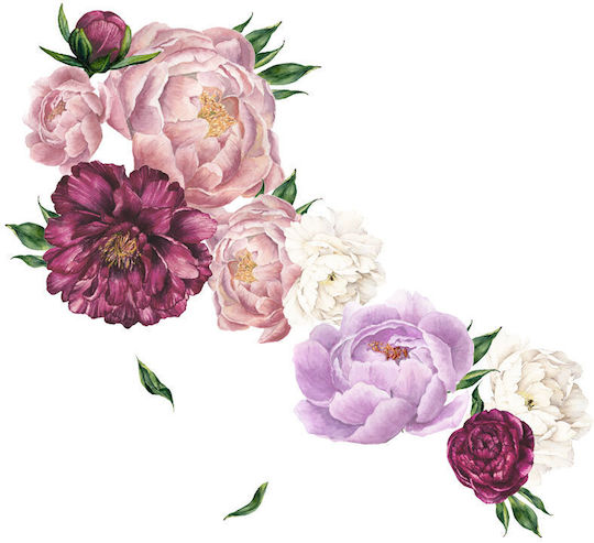 Autocolant autocolant, flori decorative Boujori, roz, Original Deals®