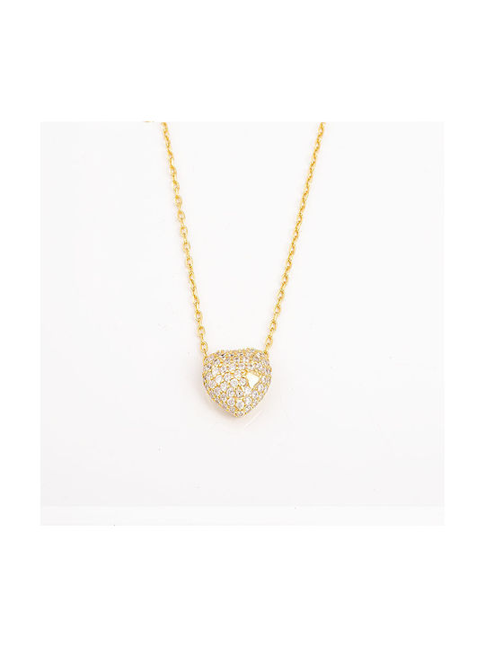 Silver gold plated necklace with heart.