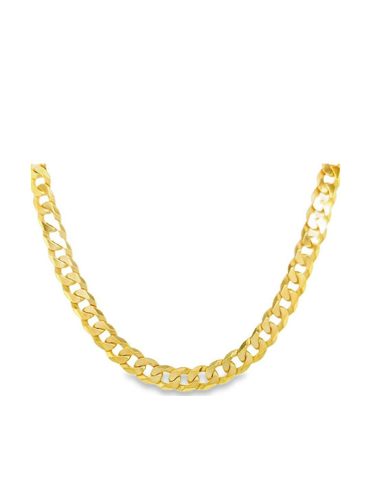 Drandakis Silver Chain Neck Gold-plated Wide Thickness 6mm and Length 60cm