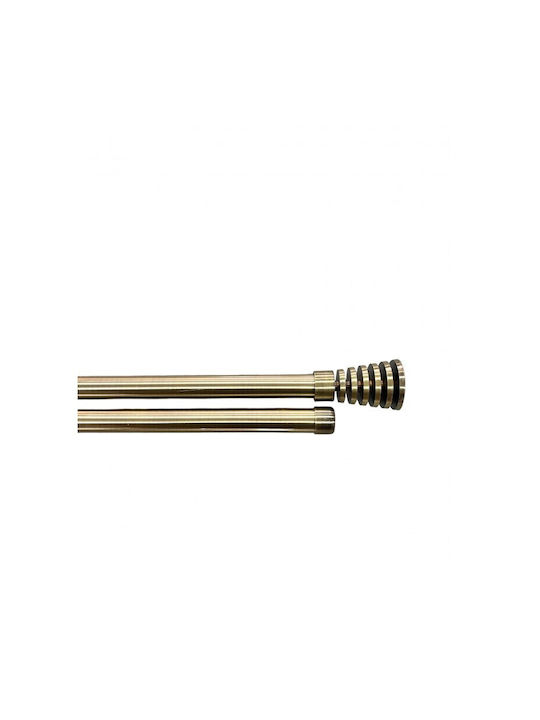 To megalo pazari Extendable Metallic Curtain Pole Double with Rod Ø28mm 160-300cm GOLD