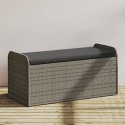 Bench Outdoor Rattan with Chest and Pillows 115x51x52cm Bench Outdoor Rattan with Chest and Pillows 115x51x52cm