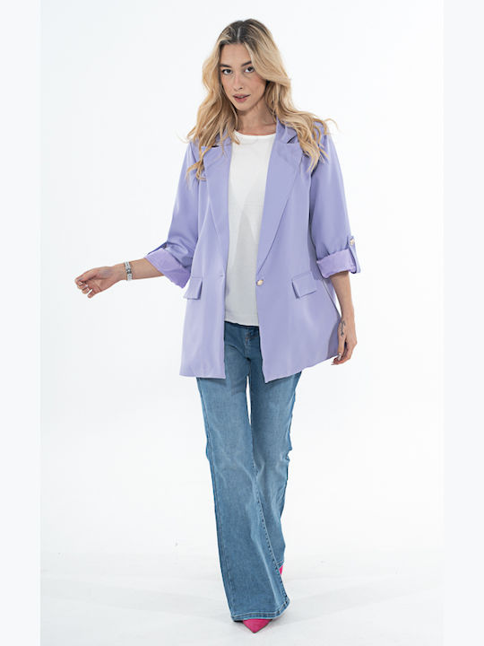 Korinas Fashion Women's Blazer Lilac