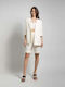Fashioncore Damen Mittellang Blazer Ecru