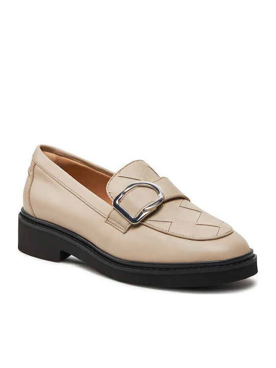Clarks Penny Δερμάτινα Γυναικεία Μοκασίνια σε Μπεζ Χρώμα