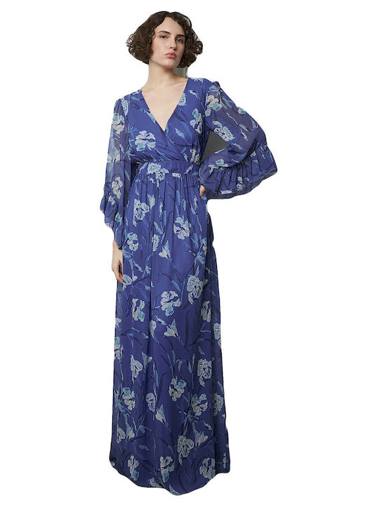 Desiree Maxi Φόρεμα Κρουαζέ με Βολάν Floral